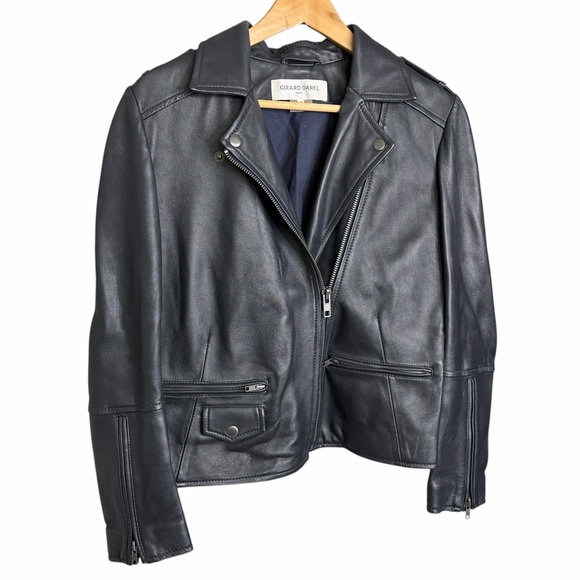 Gerard Darel Lamb Leather Moto Jacket - Picture 2 of 6